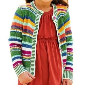 Matilda Jane Hip & Hygge Cardigan Multicolor Striped Kids Sweater Size 8